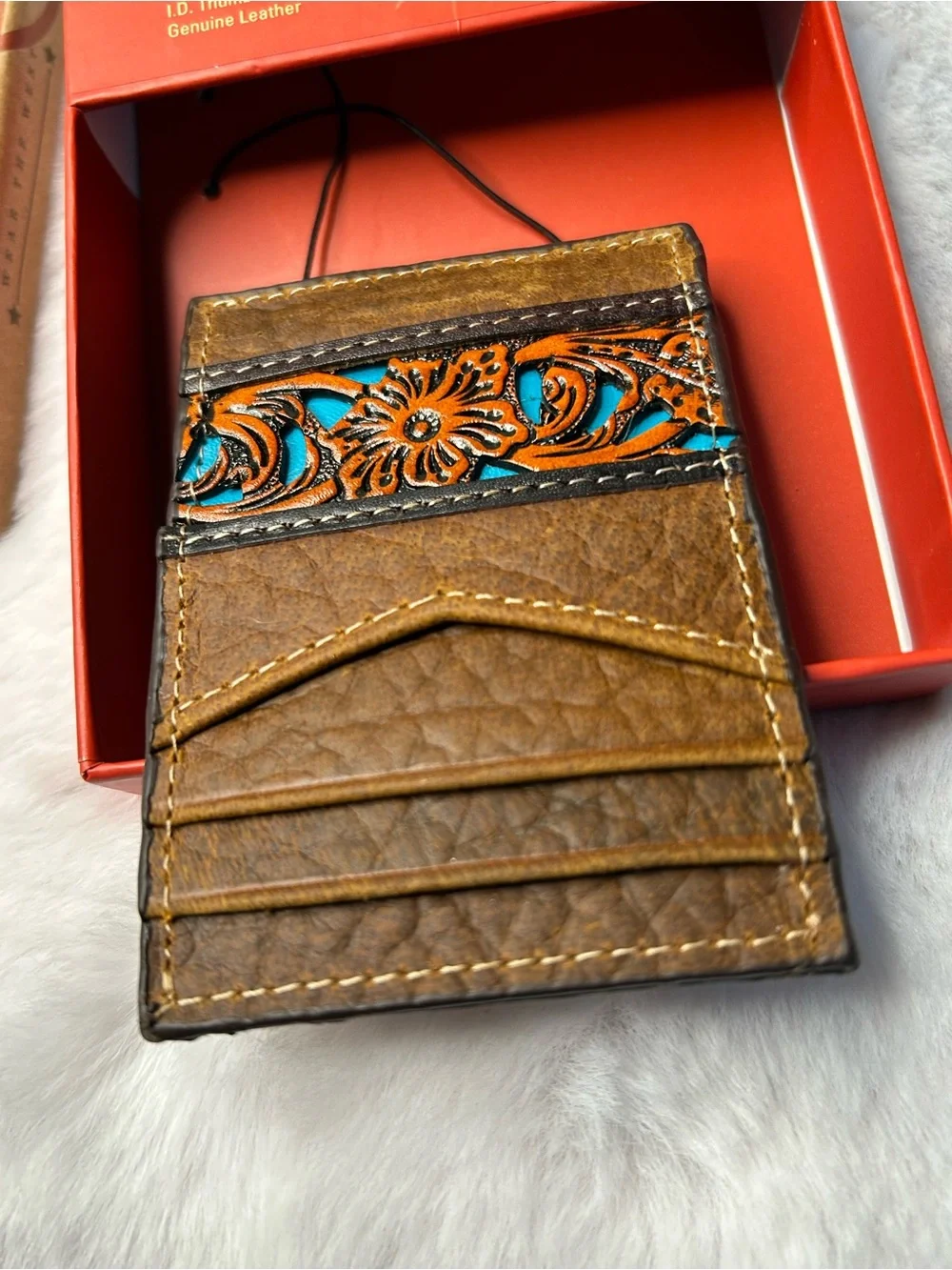 Roper Men’s Tooled Leather Front Pocket Money Clip New in Box